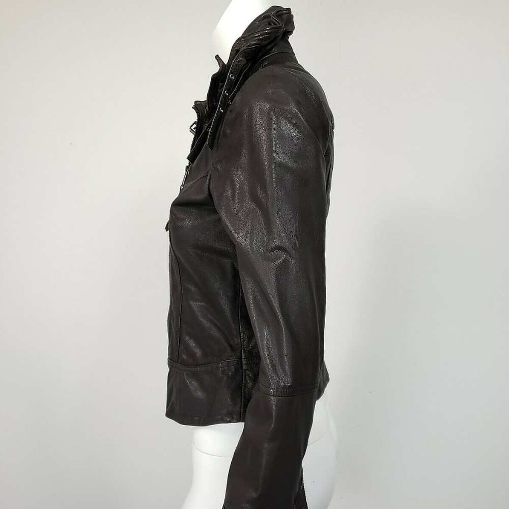 All Saints Brown Leather Jacket - Picture 4 of 4